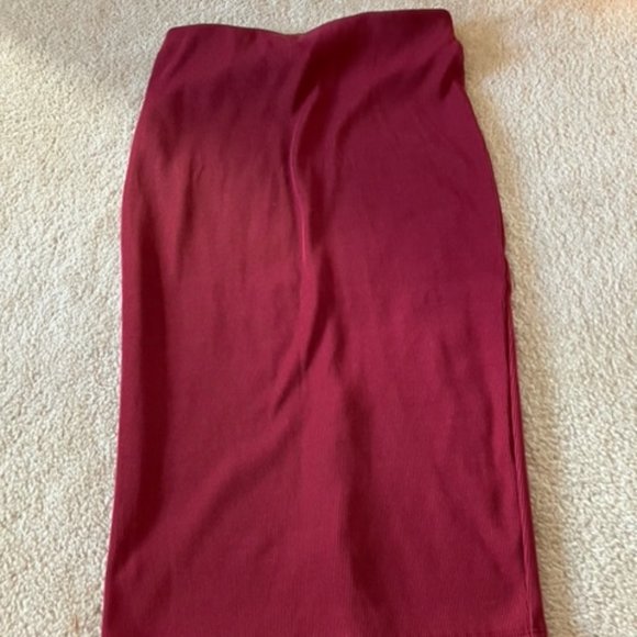 Forever 21 Red High Waisted Knee-Length Skirt - Picture 1 of 4